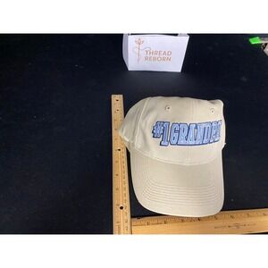 Number 1 Grandpa Hat Baseball Cap Beige Blue‎ Embroidered Grandfather Gift
